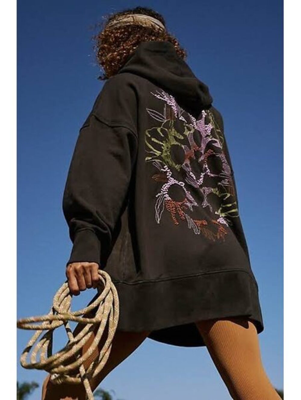 New Free People At My Best Embroidered Hoodie Size S